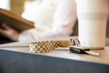 Wristlet Keychain (Green Multi Checkered)