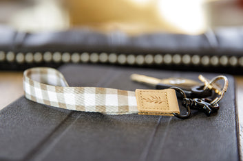 Wristlet Keychain (Brown Checkered)